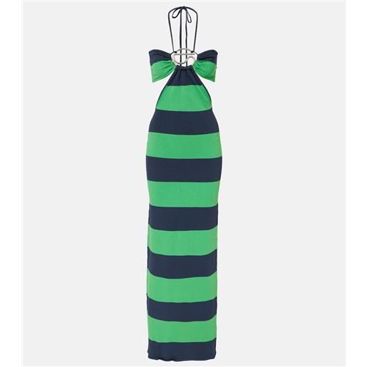 Coperni abito lungo a righe con cut-out