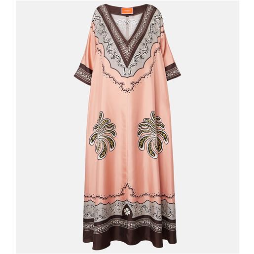 La DoubleJ abito lungo muumuu in twill di seta