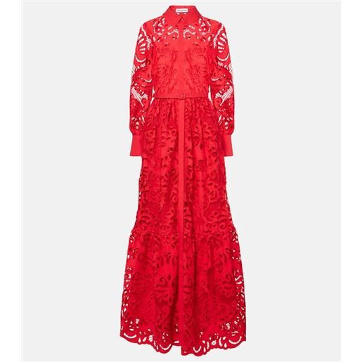 Self-Portrait abito lungo in pizzo di cotone