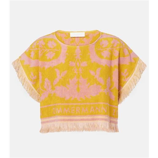 Zimmermann top cropped wylie in spugna di cotone