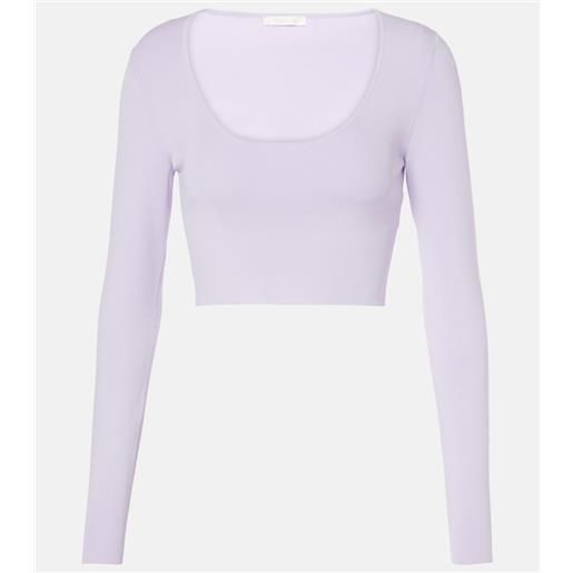 Zimmermann top cropped acacia knit scoop a coste