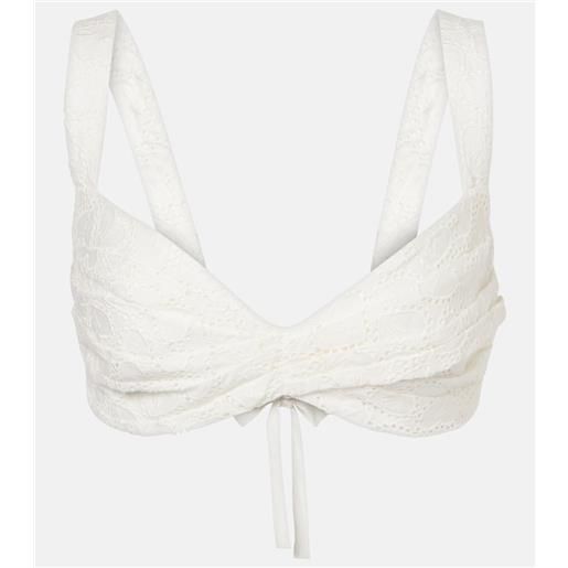 Zimmermann top bralette crush embroidered in lino