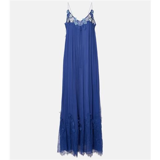 Costarellos abito lungo kenda in chiffon