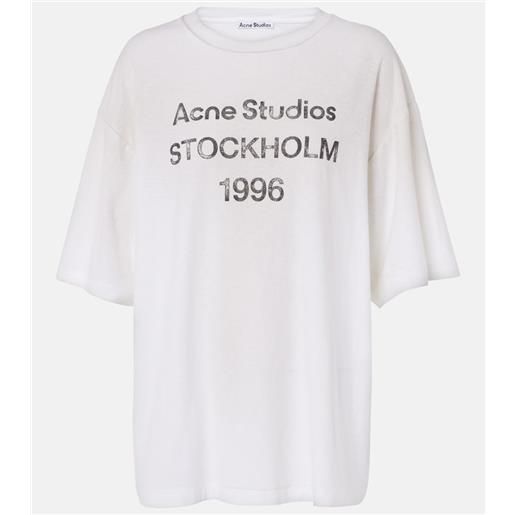 Acne Studios t-shirt in cotone e canapa con logo