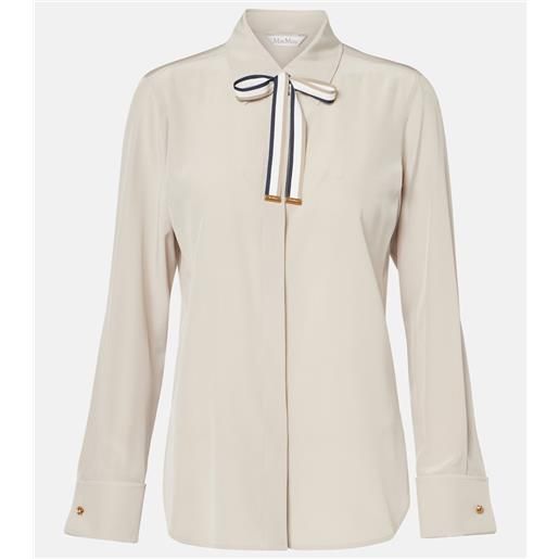 Max Mara blusa apollo in crêpe di seta con fiocco