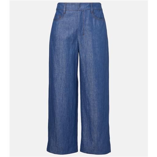 'S Max Mara pantaloni a gamba larga dante in twill di lino
