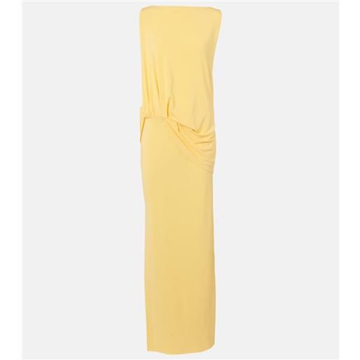 Jacquemus abito lungo peplo in jersey con ruches