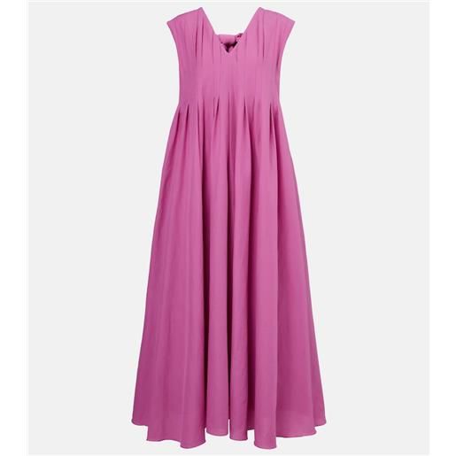 'S Max Mara abito lungo piega in ramia e cotone
