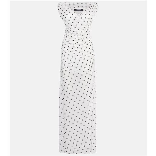 Jacquemus abito lungo rita a pois con ruches