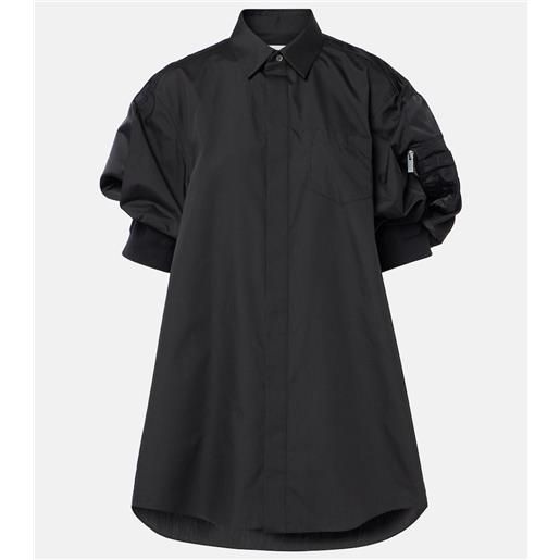 Sacai abito chemisier in popeline e twill