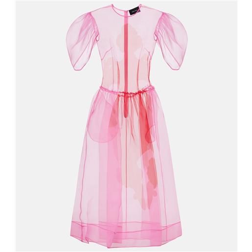 Simone Rocha abito midi in organza con stampa