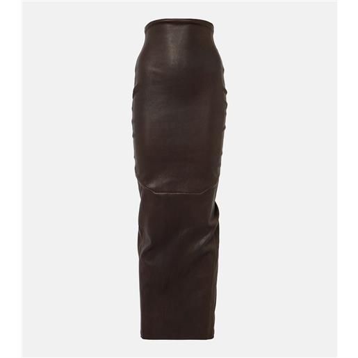 Rick Owens gonna lunga dirt pillar con pelle