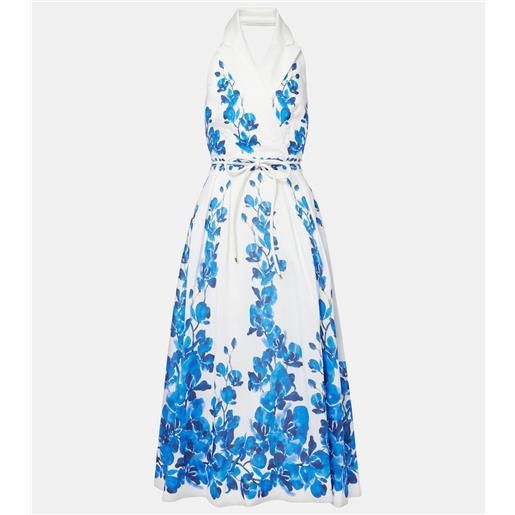 Rebecca Vallance abito midi orchid blues con stampa