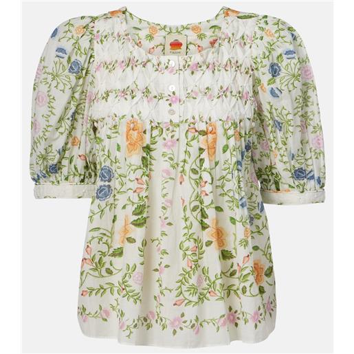 Farm Rio blusa folk in cotone con stampa