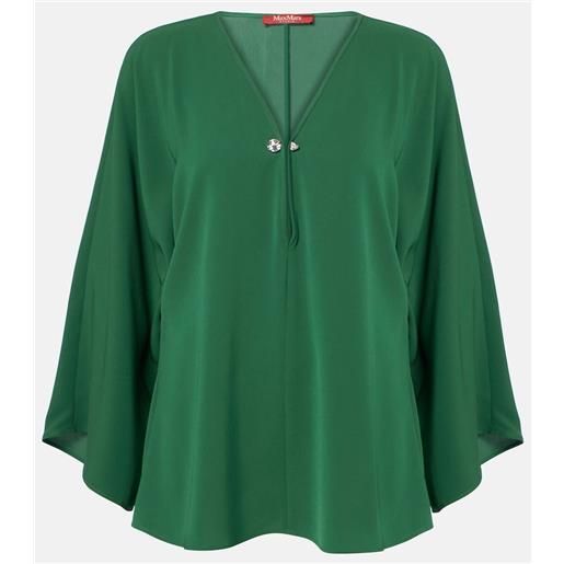 Max Mara blusa umile in cady con cristalli