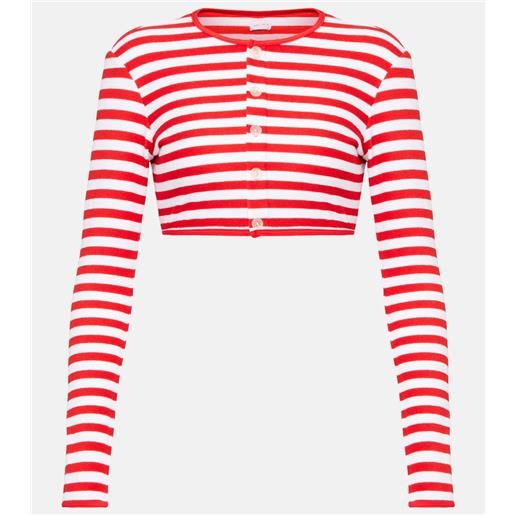 Jade Swim cardigan cropped in spugna a righe