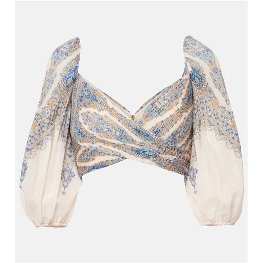 Zimmermann top cropped con stampa