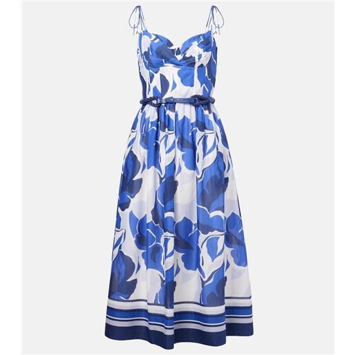 Rebecca Vallance abito midi paros in cotone con stampa