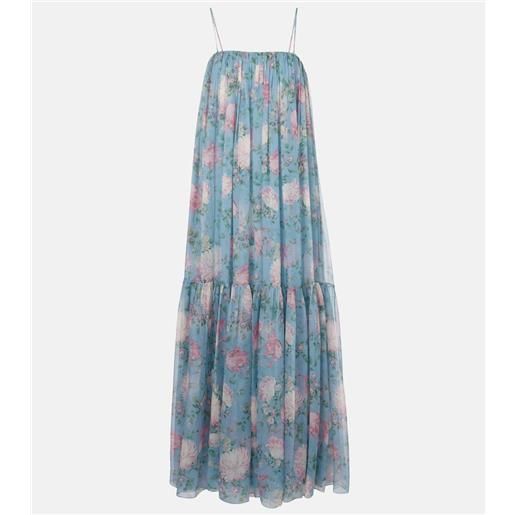 Chloe chloã© abito lungo in mussola di seta