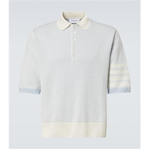 Thom Browne polo 4-bar in lino e cotone