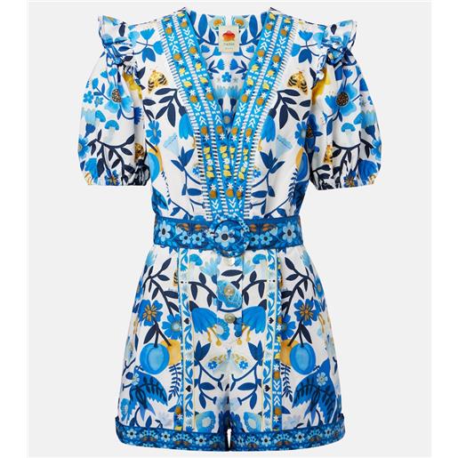 Farm Rio jumpsuit corta in cotone con stampa