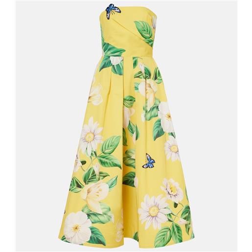 Leo Lin abito midi lynn in cotone con stampa