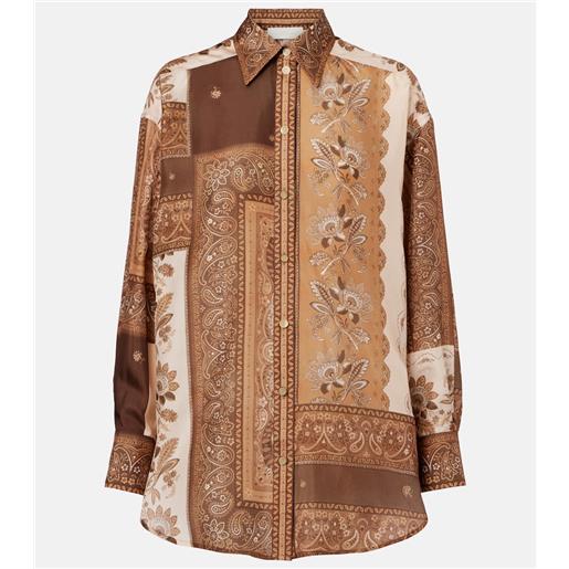 Zimmermann camicia lucky in raso di seta