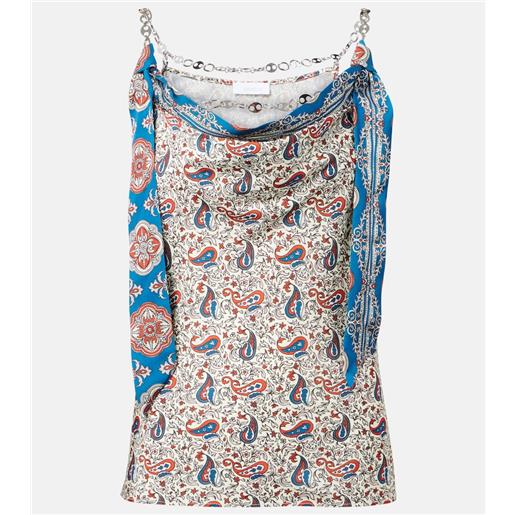 Rabanne camisole in raso con stampa paisley