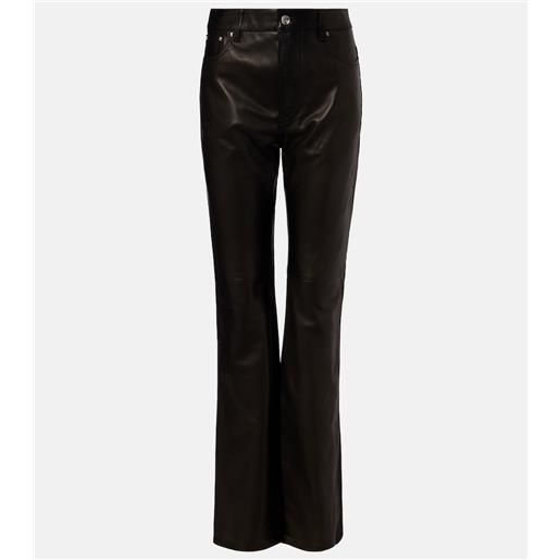 Rabanne pantaloni flared in pelle