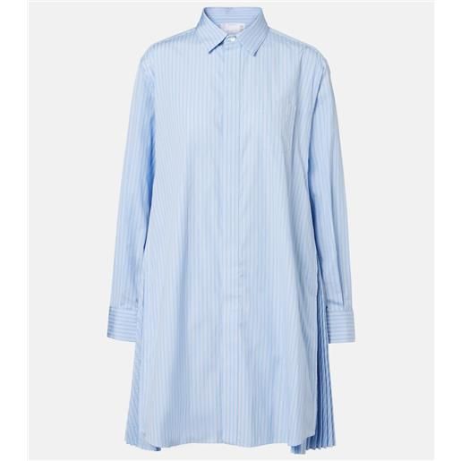 Sacai abito chemisier in popeline di cotone a righe