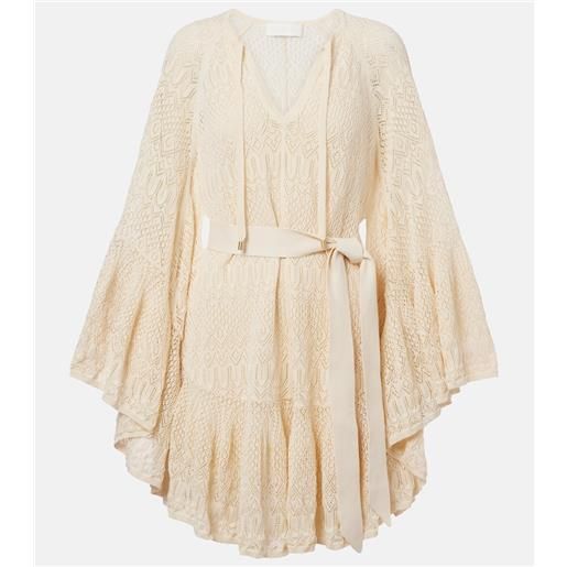 Zimmermann miniabito coco in pizzo arricciato