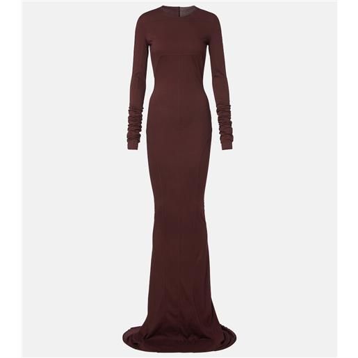 Rick Owens drkshdw - abito lungo simple edfu in jersey di cotone