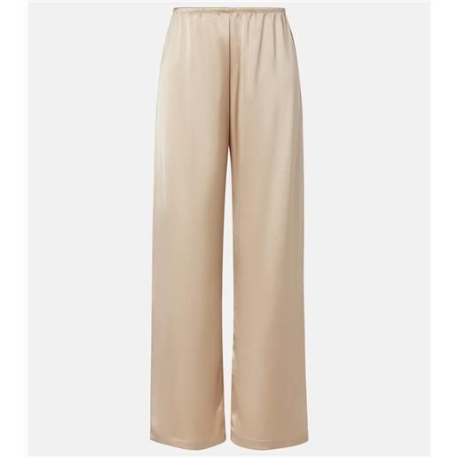 Leset pantaloni barb in raso a vita media
