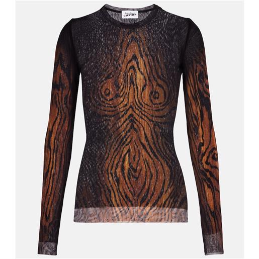 Jean Paul Gaultier top wood in tulle