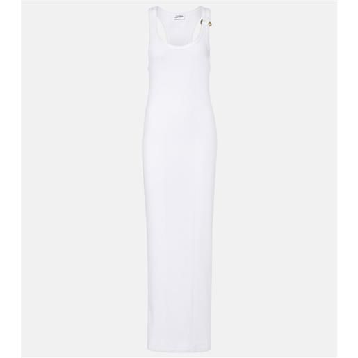 Jean Paul Gaultier abito lungo piercing in jersey di cotone
