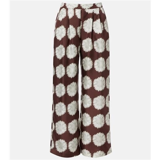 Asceno pantaloni isola in twill di seta