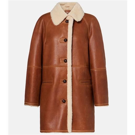 Isabel Marant cappotto berthie in pelle con shearling
