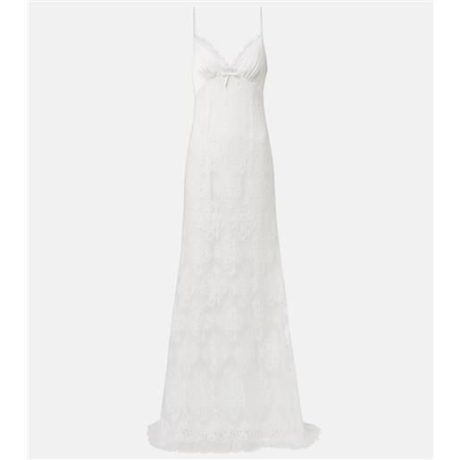 Self-Portrait abito lungo in pizzo floreale con spalline