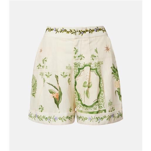 Agua by Agua Bendita bermuda rommy in lino con stampa