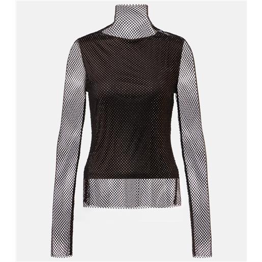 Sportmax top gerarda in mesh con cristalli