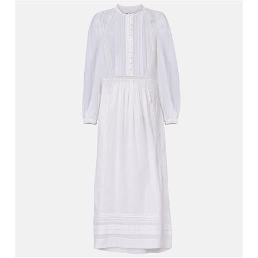 Marant Etoile abito lungo gisela in cotone con pizzo