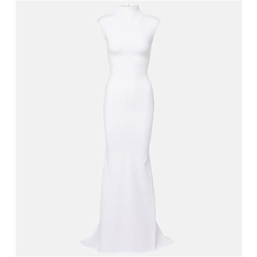 Jacquemus abito lungo alba in crãªpe di jersey