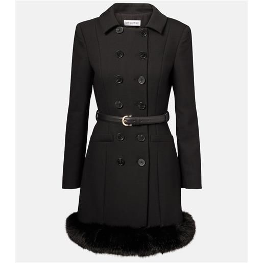 Self-Portrait abito corto con pelliccia sintetica