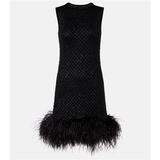 Max Mara miniabito novara con piume
