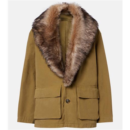 Nili Lotan parka ronay in cotone con shearling