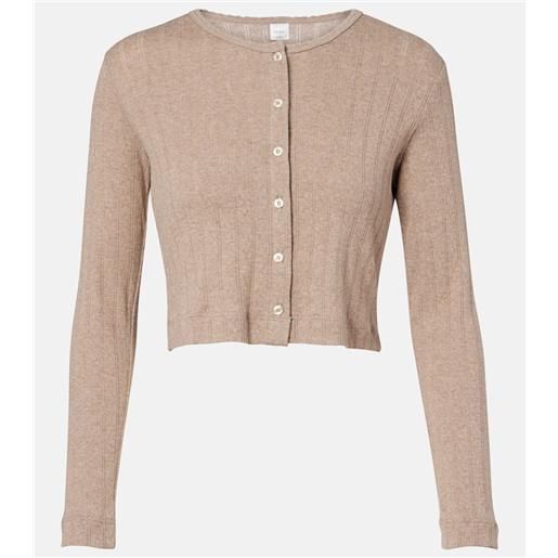 Leset cardigan cropped in cotone pointelle