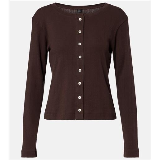 Leset cardigan pointelle in cotone