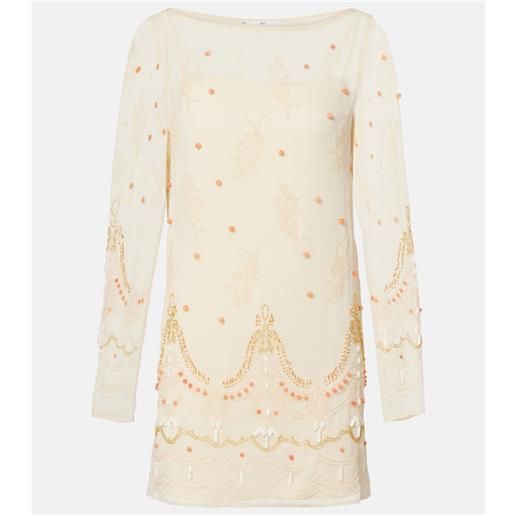 Xu Zhi abito corto in chiffon con decorazioni