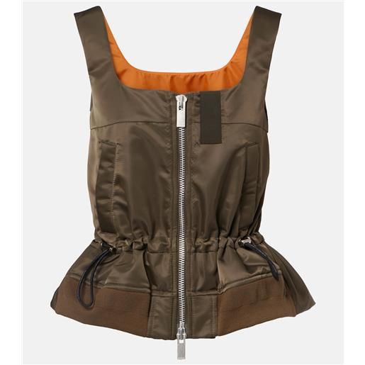Sacai tank top tecnico con zip