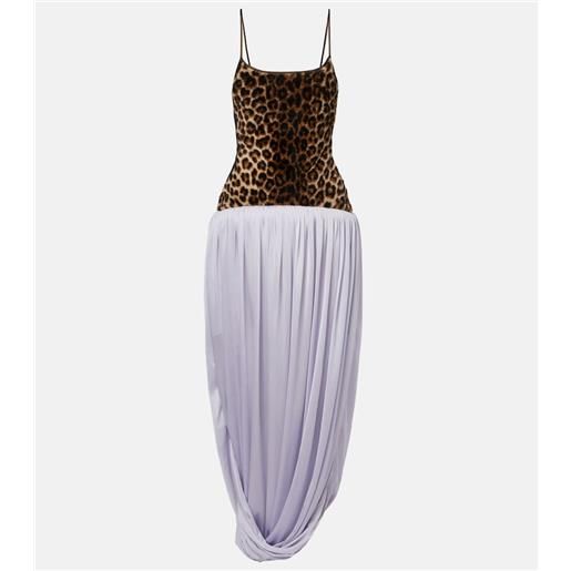 Jacques Wei abito lungo con stampa leopardata